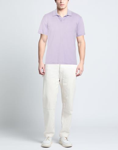 Man Polo shirt Mauve Size M Polyester, Cotton
