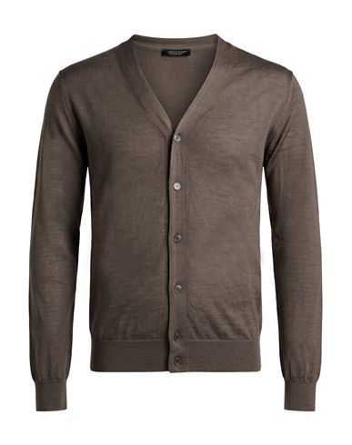 Man Cardigan Light brown Size 40 Cashmere, Silk