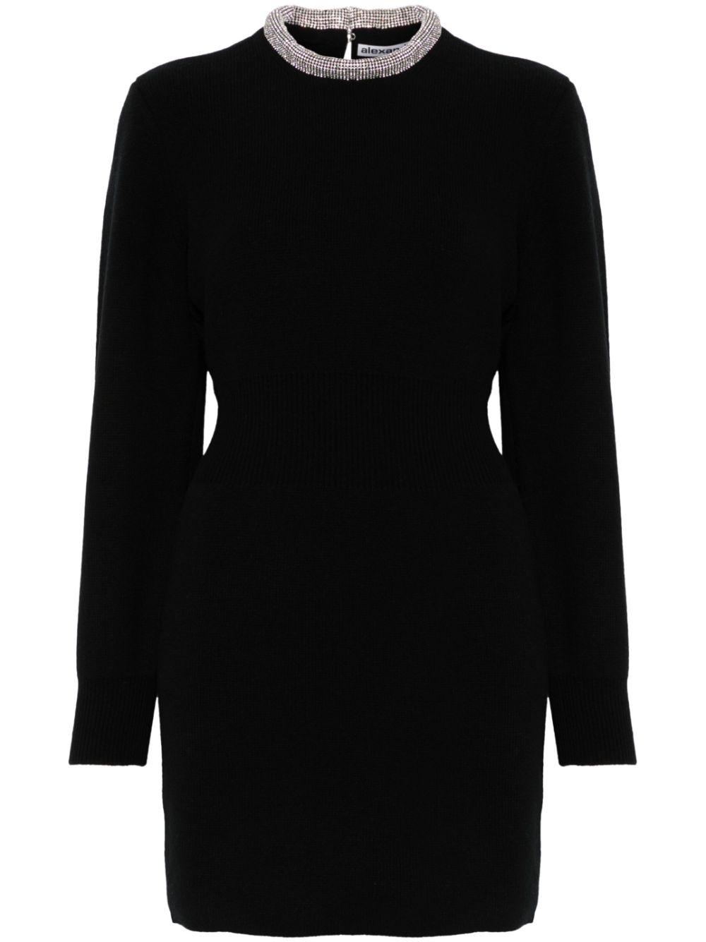 Crystal-embellished mini dress - Black