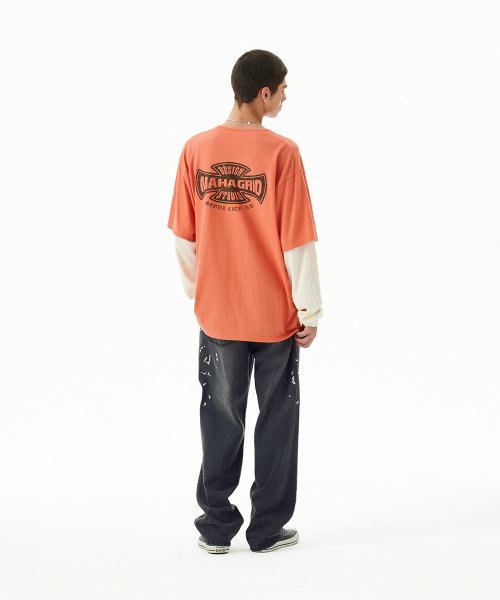 CROSS LOGO THERMAL LS TEE ORANGE