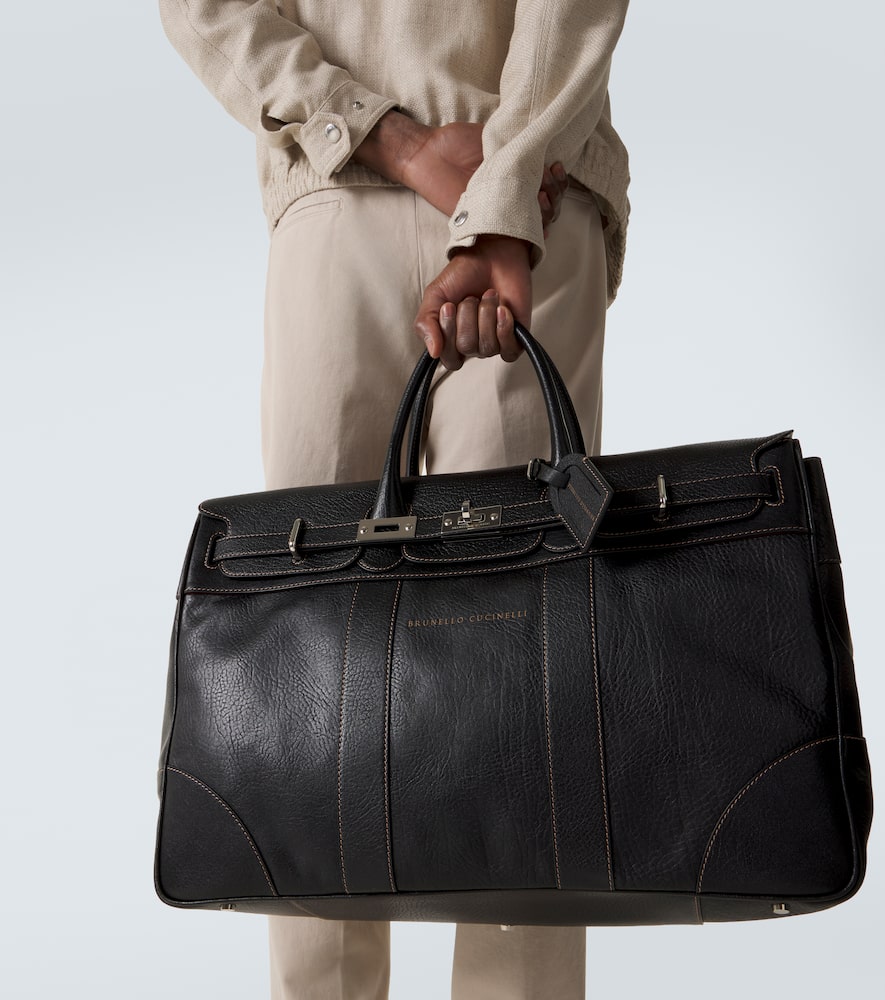 Leather tote bag