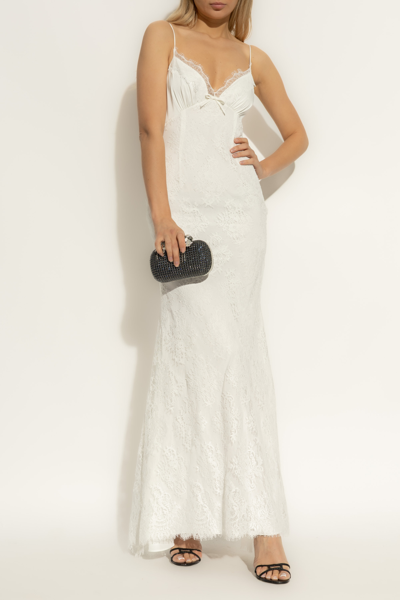 Lace Dress With Straps, Women's, White
