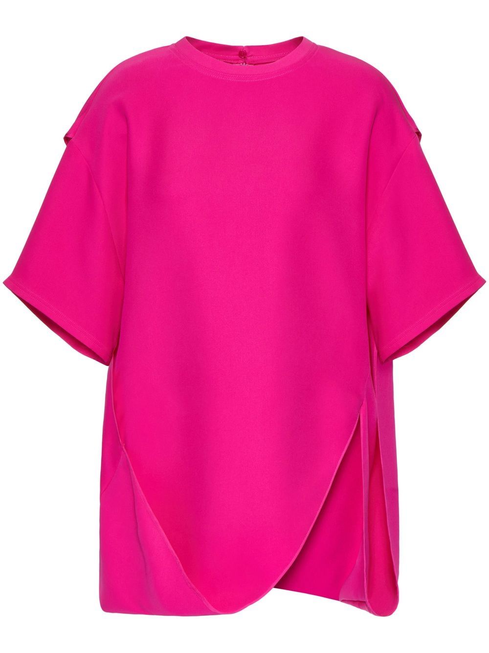 Drape-detail asymmetric T-shirt - Pink