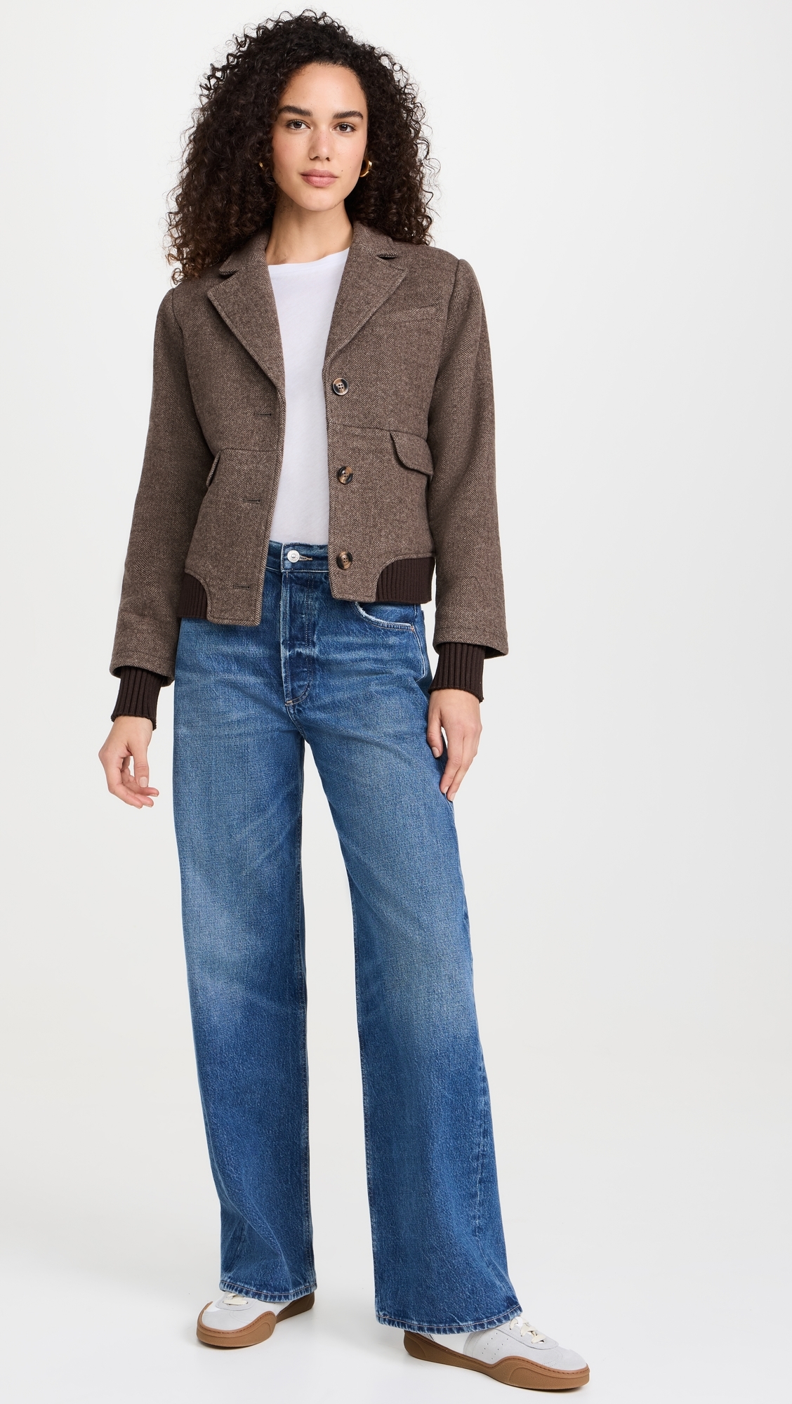The City Bomber Jacket Chocolate Herringbone