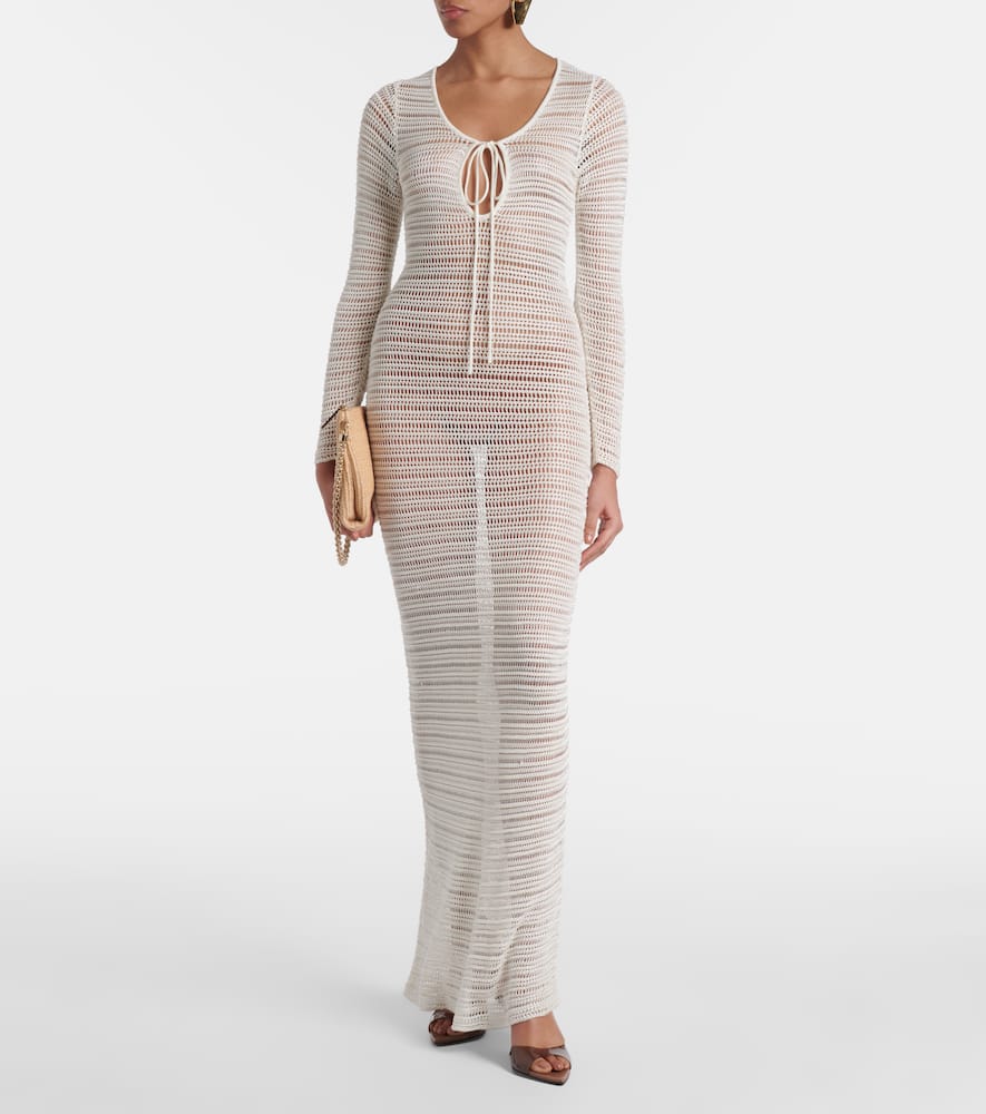 Sheer crochet maxi dress