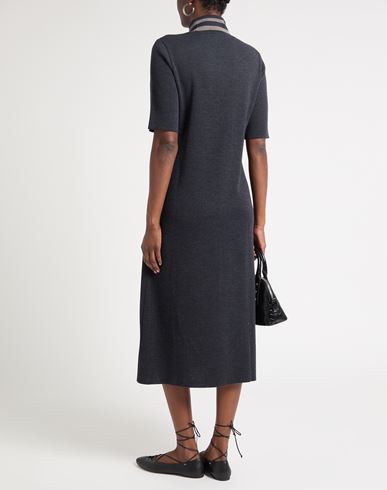Woman Midi dress Charcoal Size 6 Merino Wool