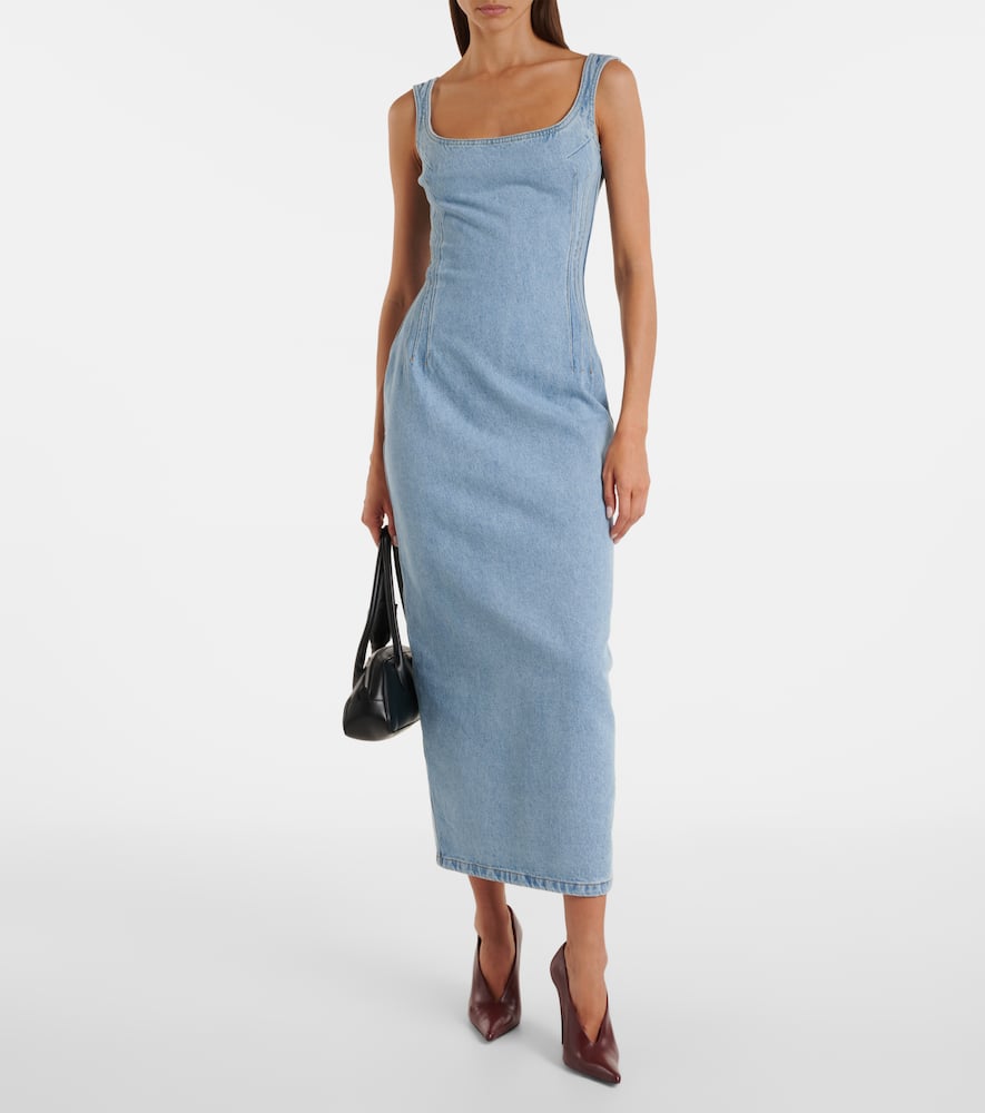 Denim midi dress
