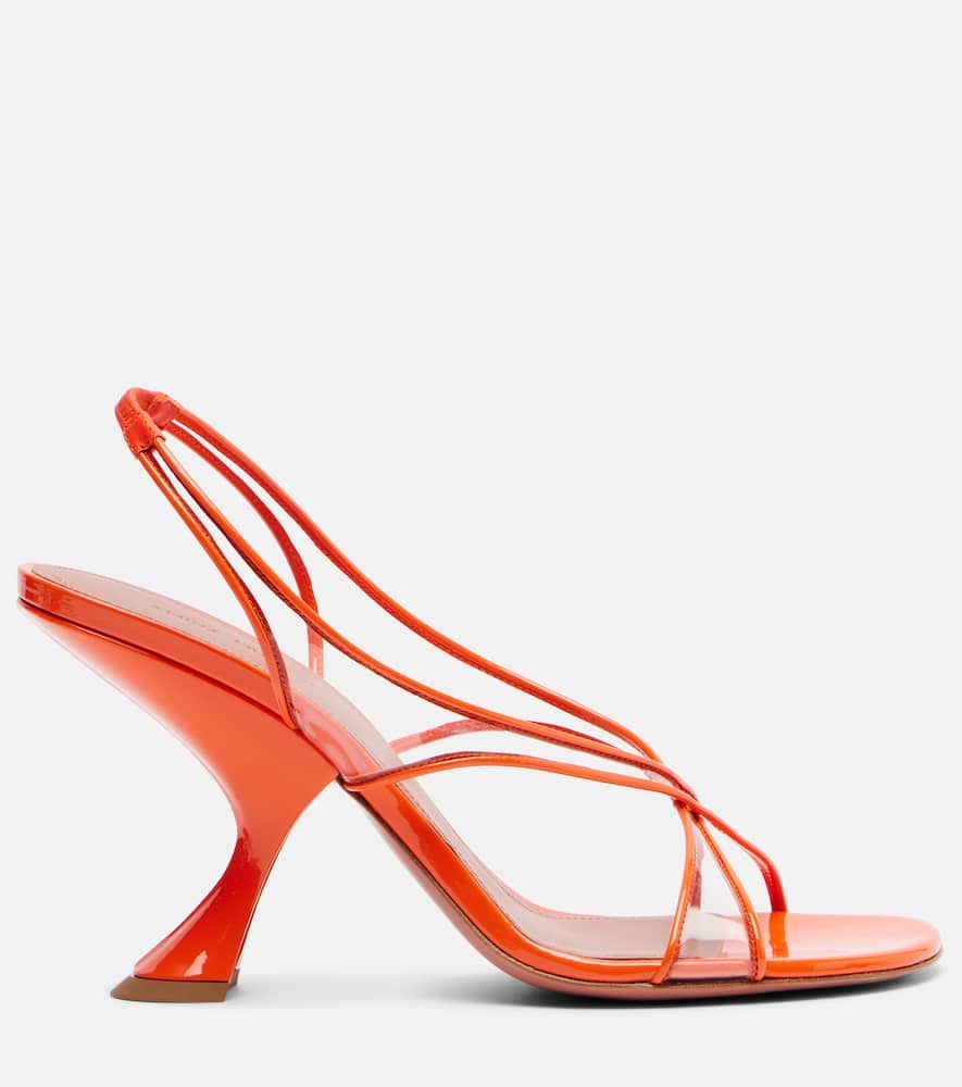 Lena 90 leather-trimmed mules