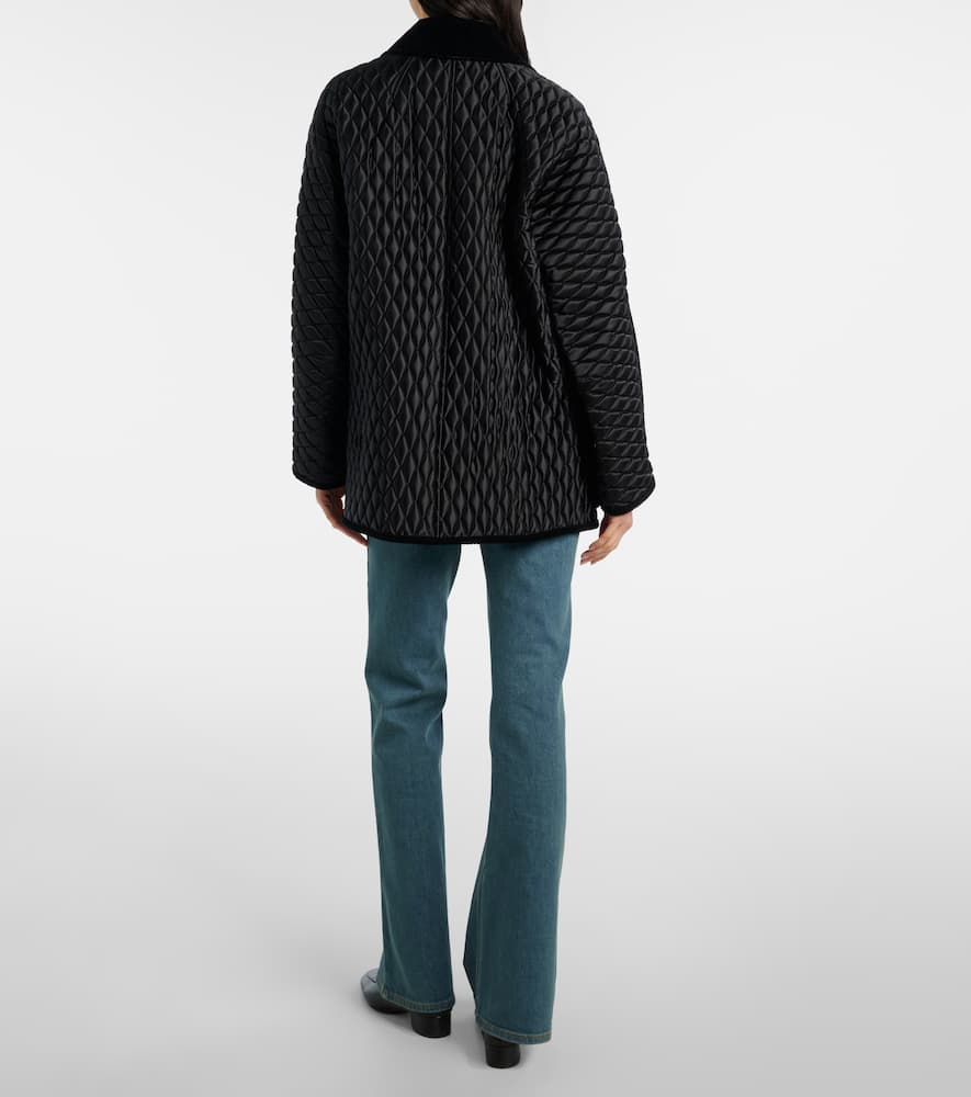 Check flared jeans