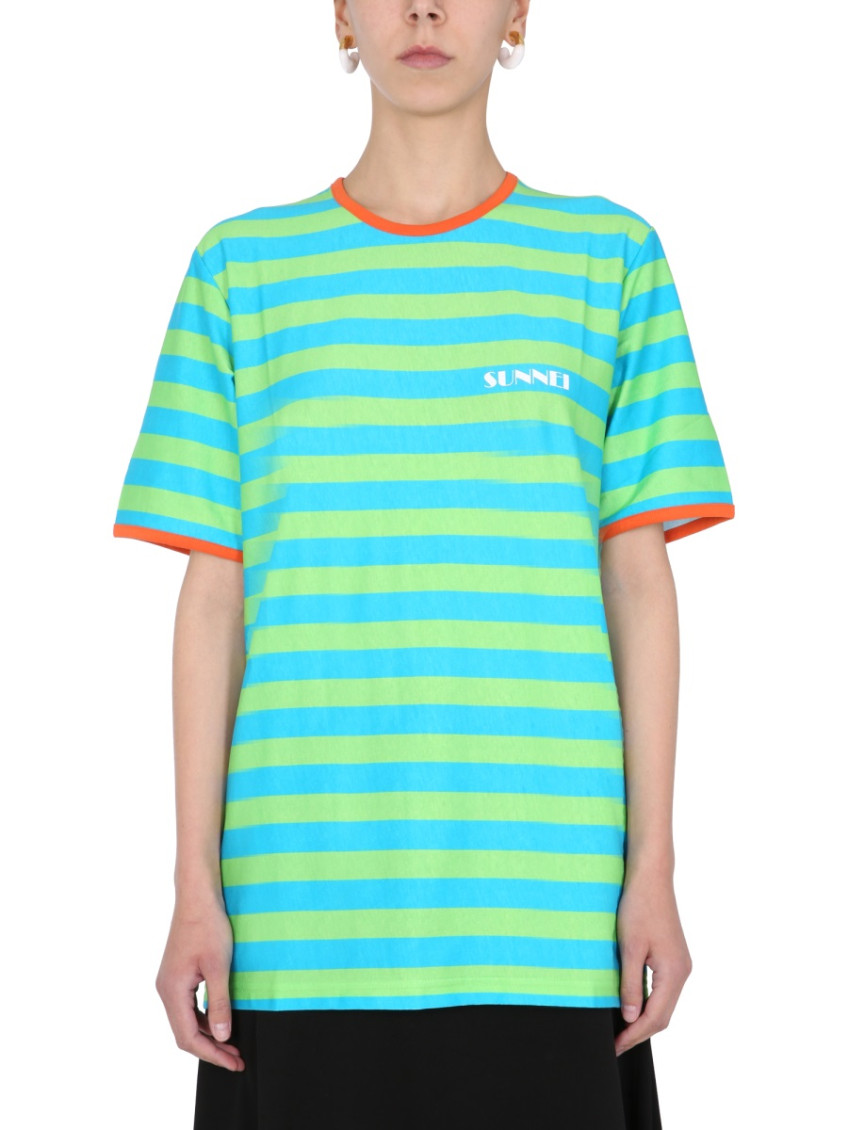 Multicolor Stripes Crew Neck T-Shirt