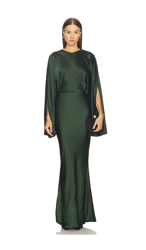 Norma Kamali Reverse Obie Gown in Dark Green. XS. Also in M