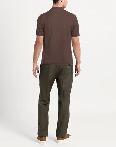 Man Polo shirt Dark brown Size 36 Cotton