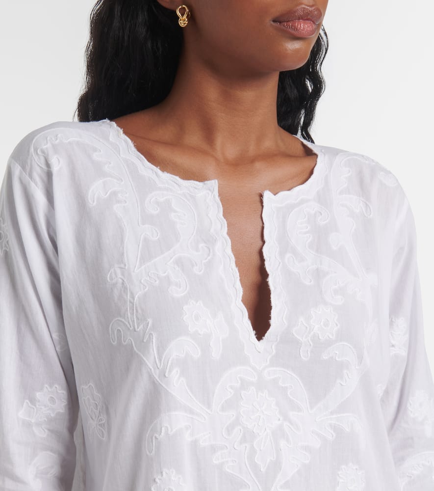 Embroidered cotton kaftan