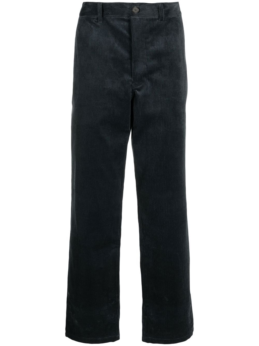 Corduroy straight-leg cut trousers - Blue