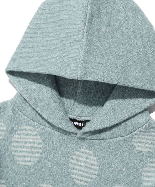 DOT KNIT HOODIE_MINT