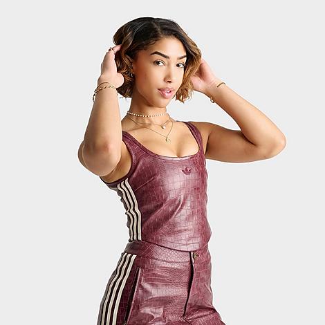 Women's Originals Croc Pleather Corset Top in Maroon