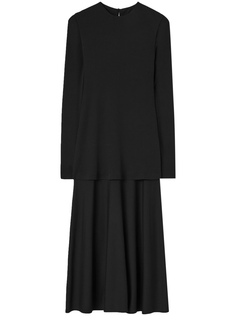 Layered-design midi dress - Black