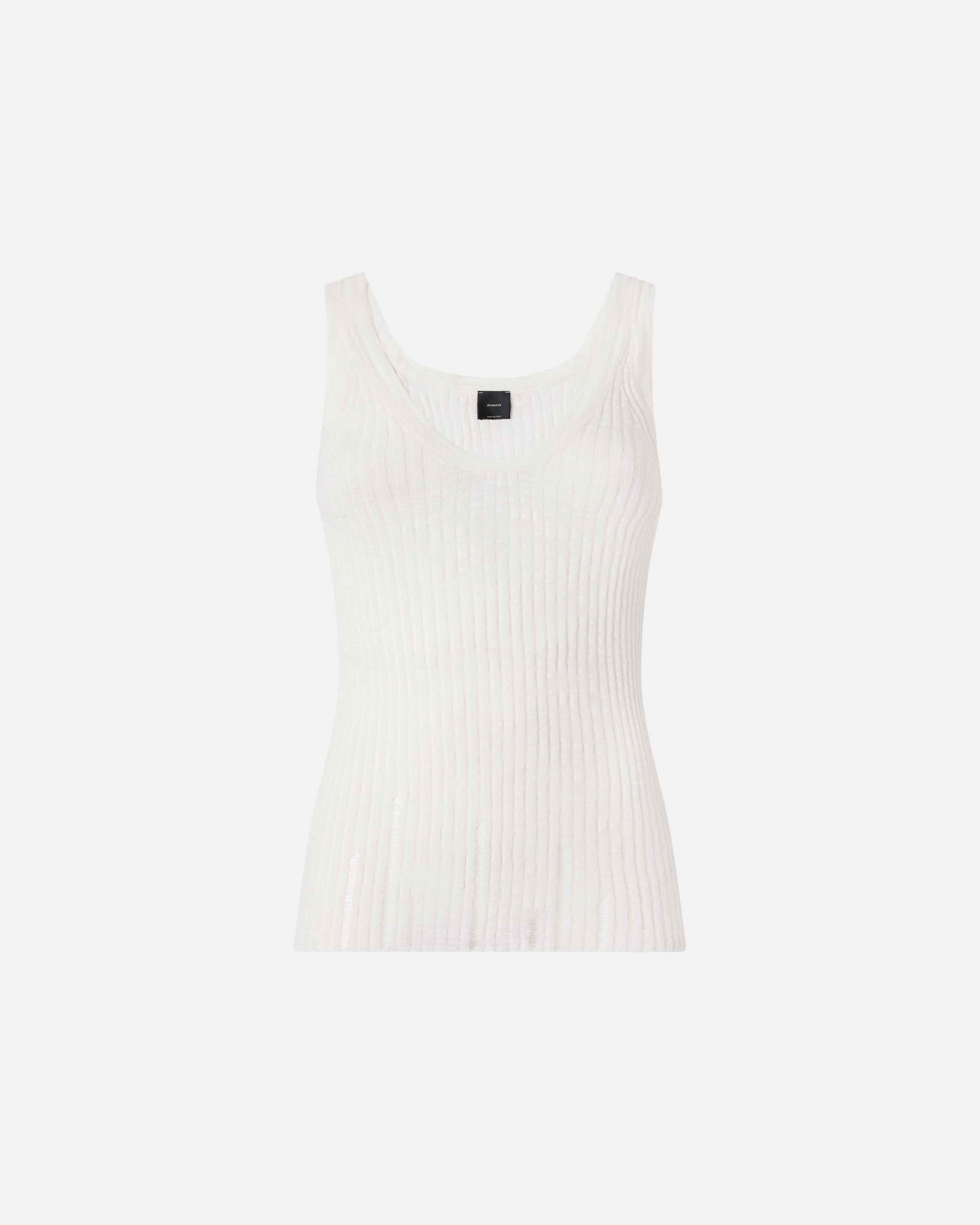 Ribbed vest top with logo - L