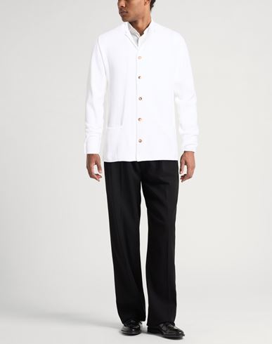 Man Cardigan White Size XL Cotton