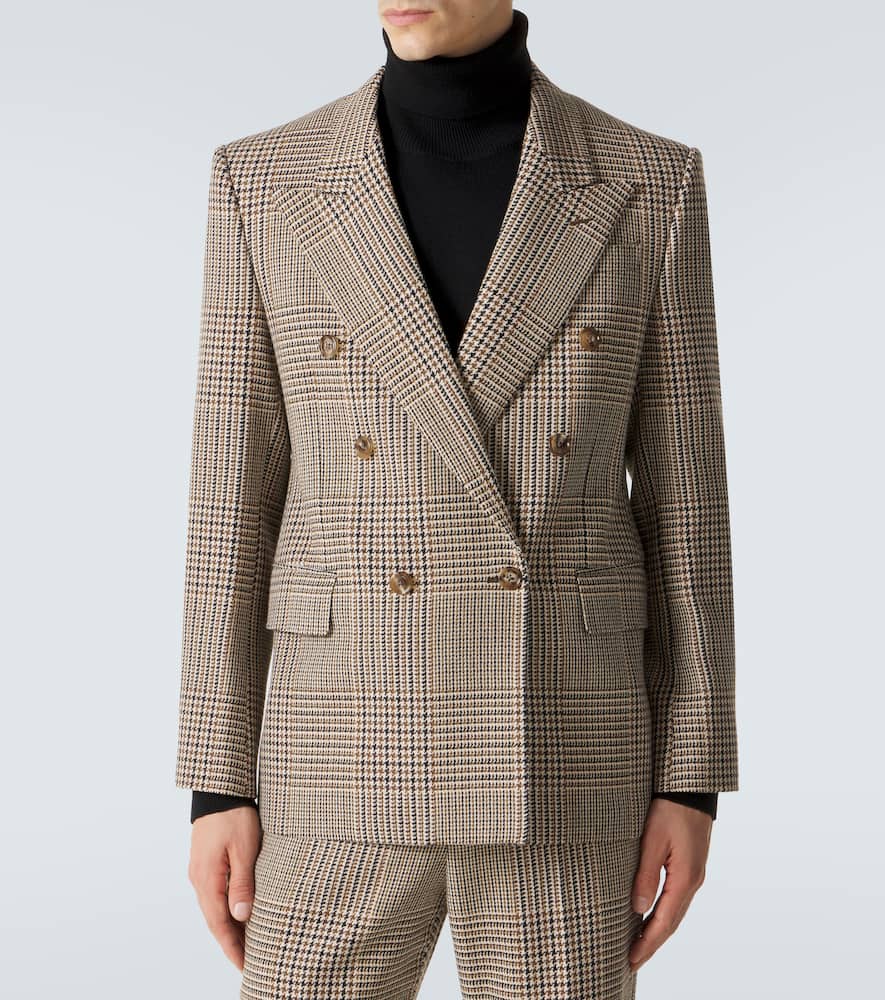 Prince of Wales check virgin wool blazer