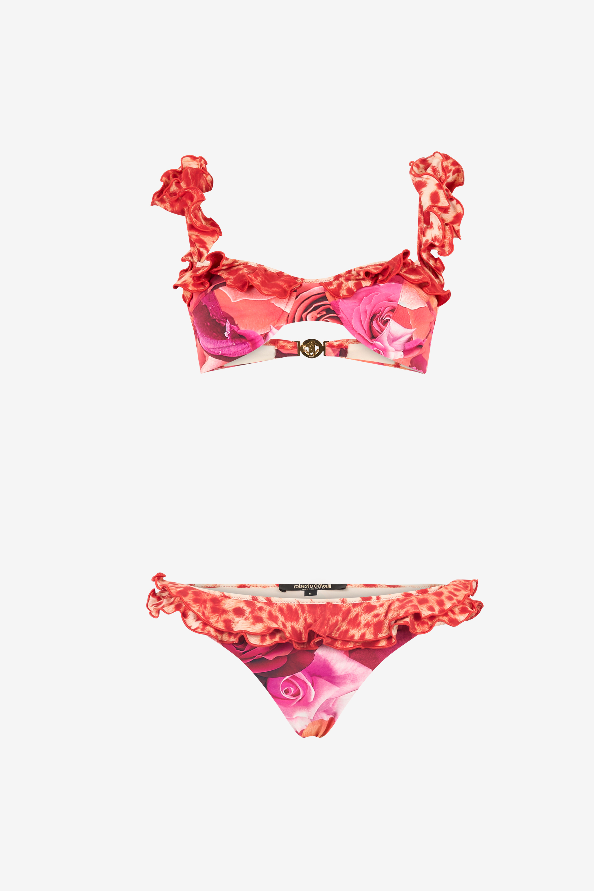Garden Rose And Cheetah Skin Bikini