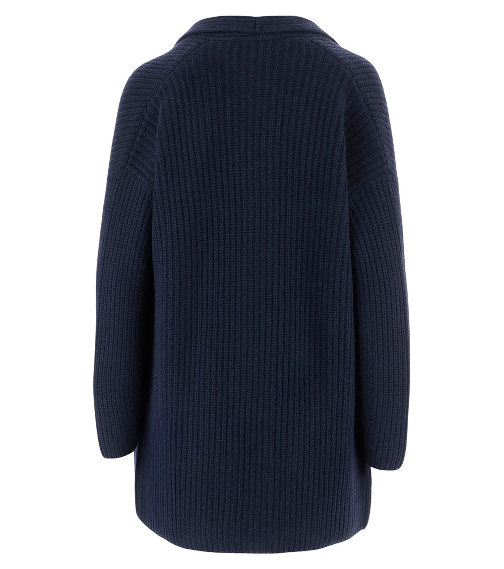 Cashmere Cardigan With Ribbed Knit