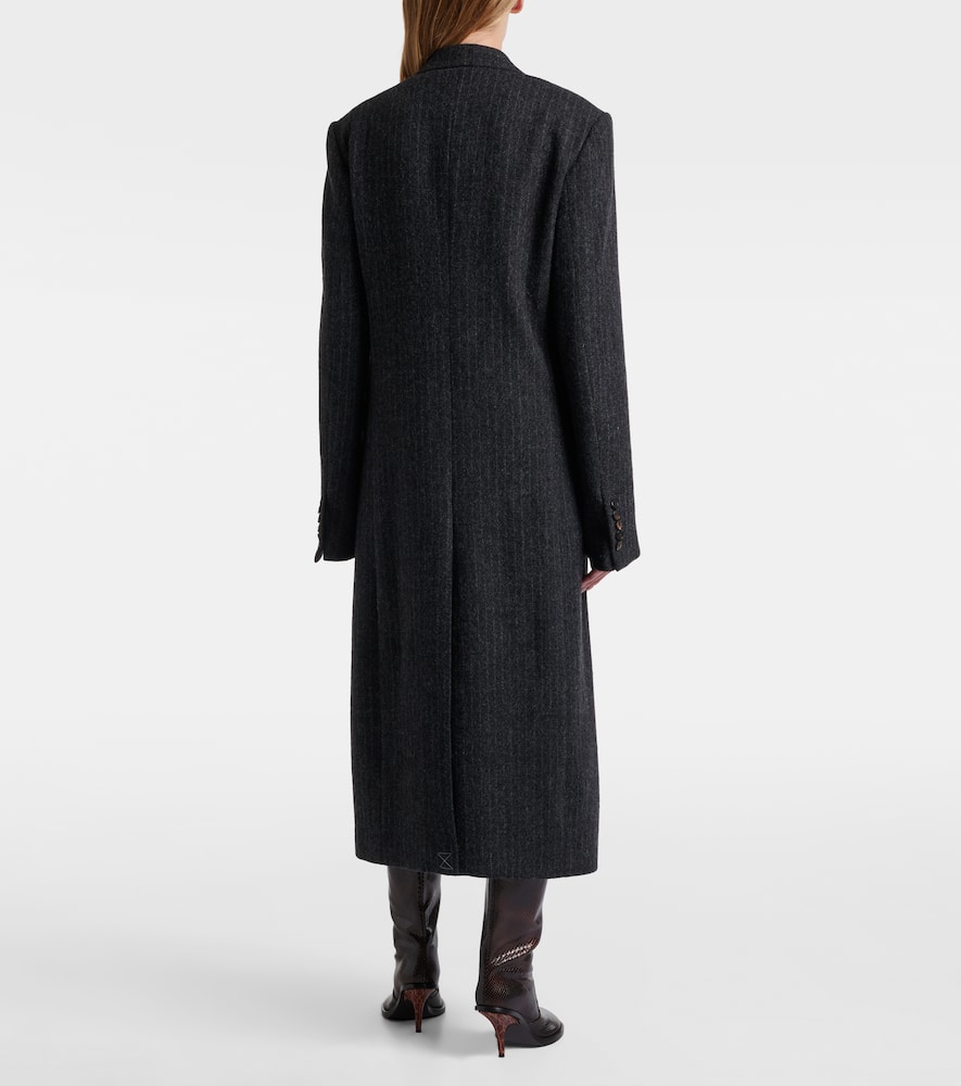 Chalk stripe wool coat