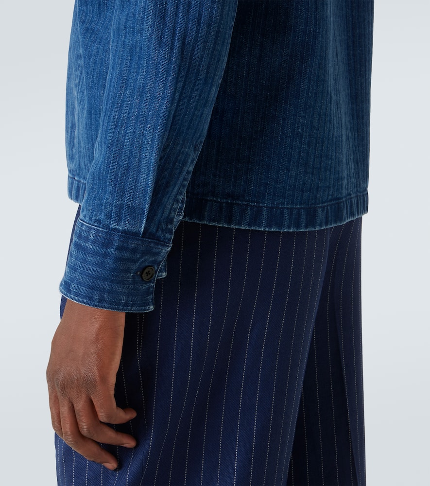 Striped denim overshirt