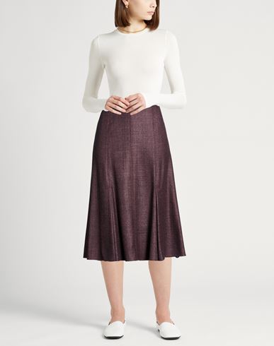 Woman Midi skirt Purple Size 4 Wool, Silk