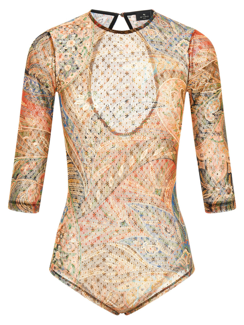 Etro - paisley foliage top round neck keyhole