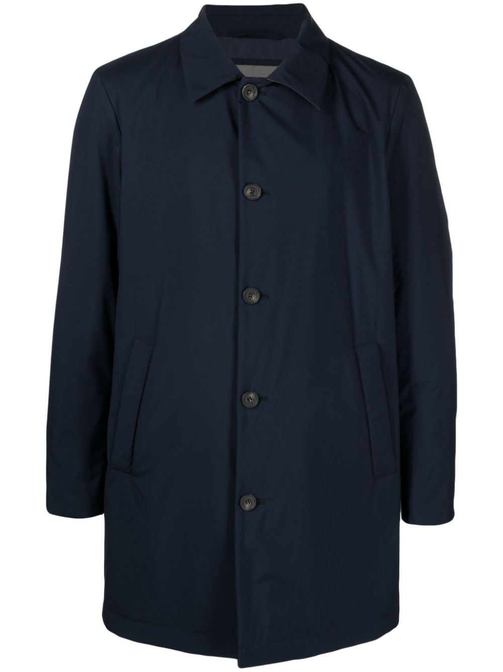 Water-resistant padded midi coat - Blue
