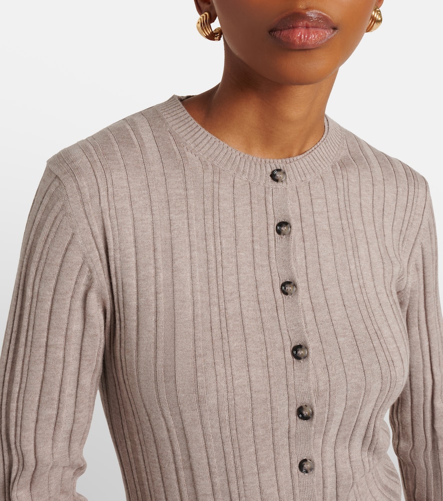 Cotton, silk, and cashmere cardigan
