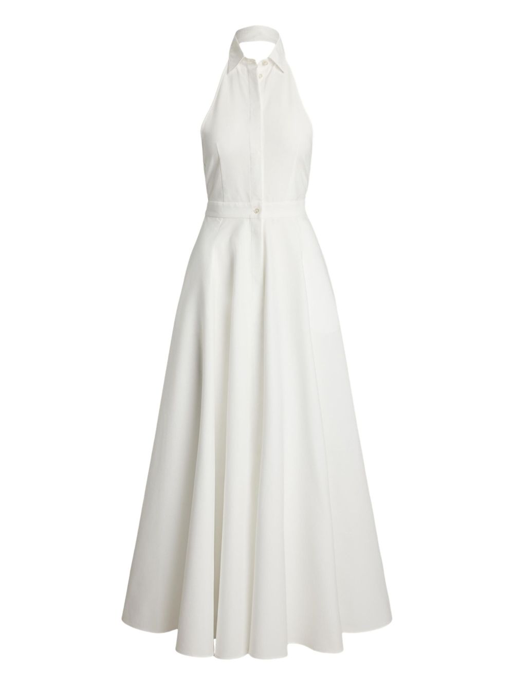 Halterneck shirt dress - White