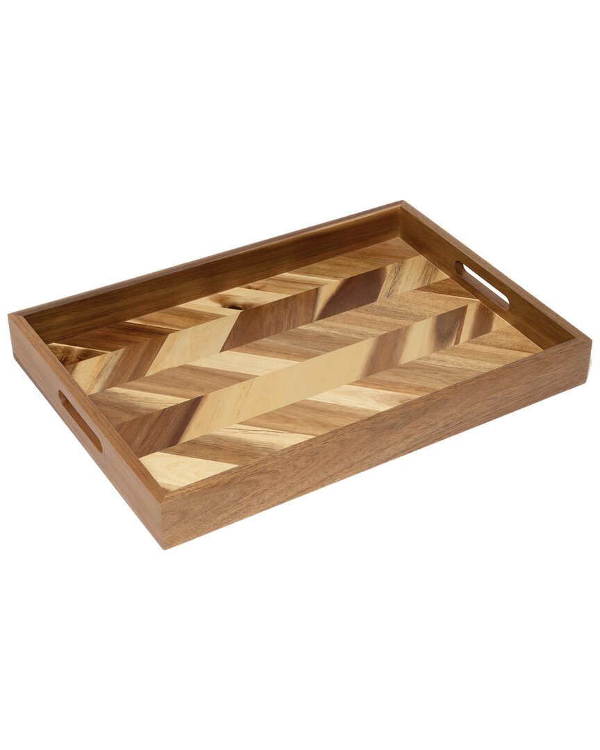 International Acacia Herringbone Serving Tray
