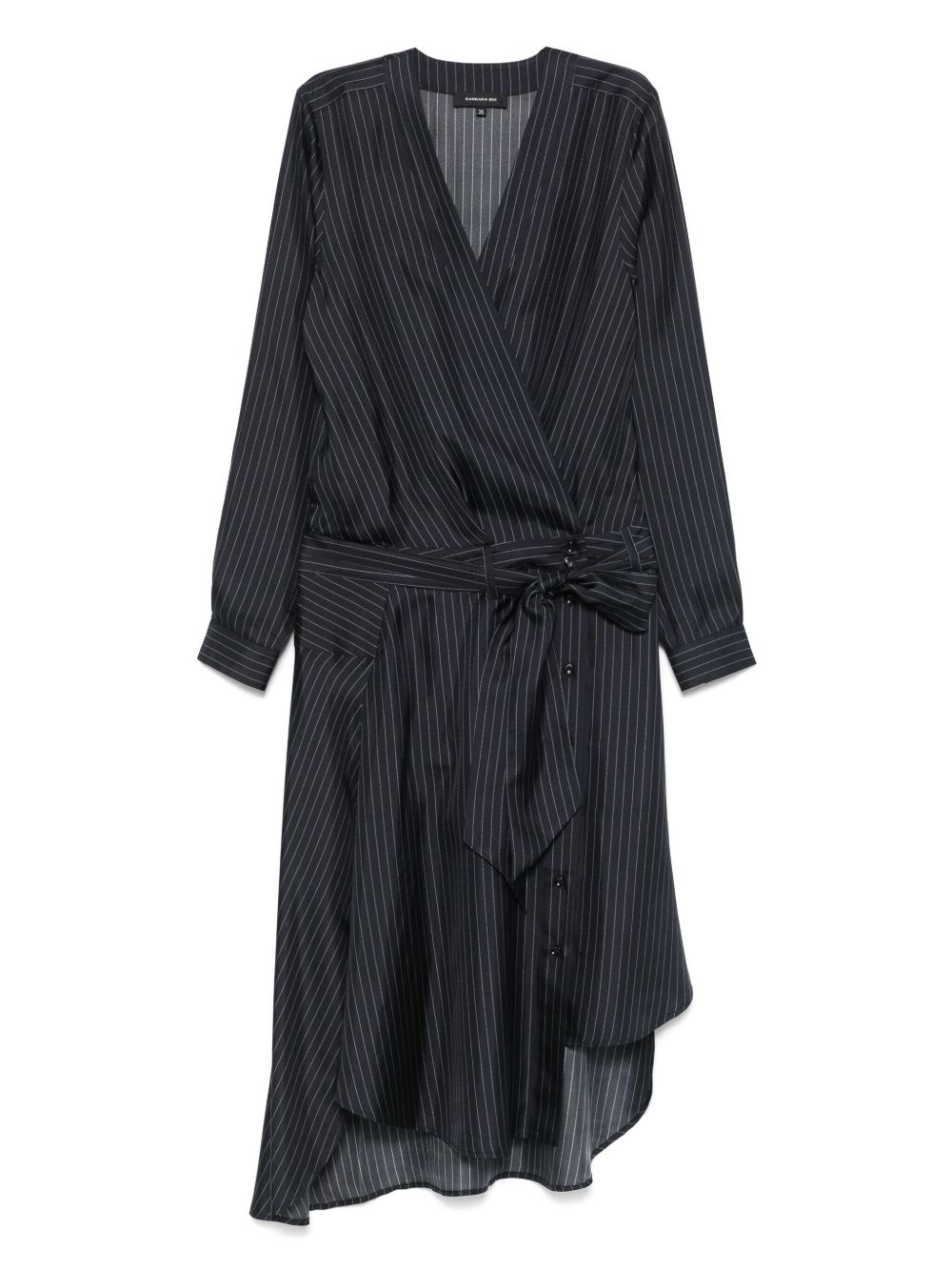 Pinstriped silk dress - Blue