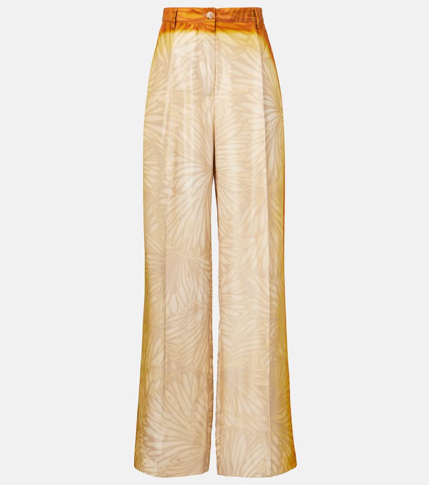 Porters printed silk wide-leg pants