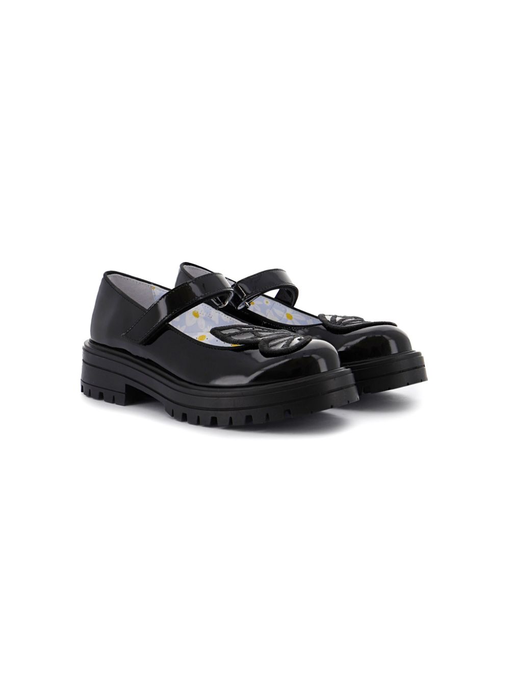 Butterfly-motif ballet flats - Black