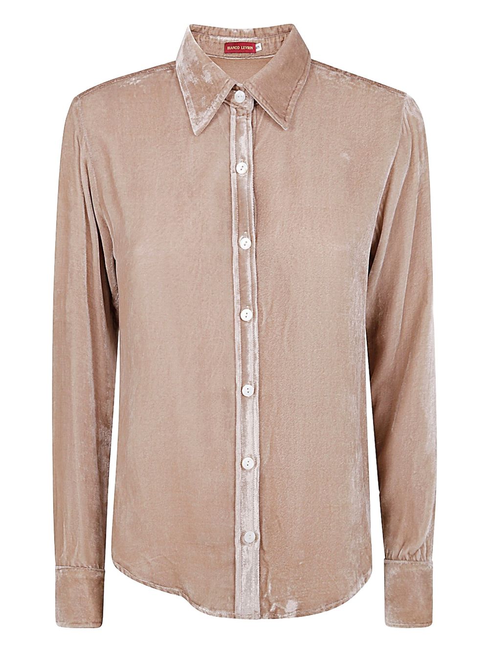 Velvet button-down shirt - Neutrals
