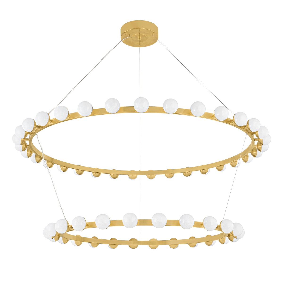 Vintage Brass LED Chandelier from the Linus Collection