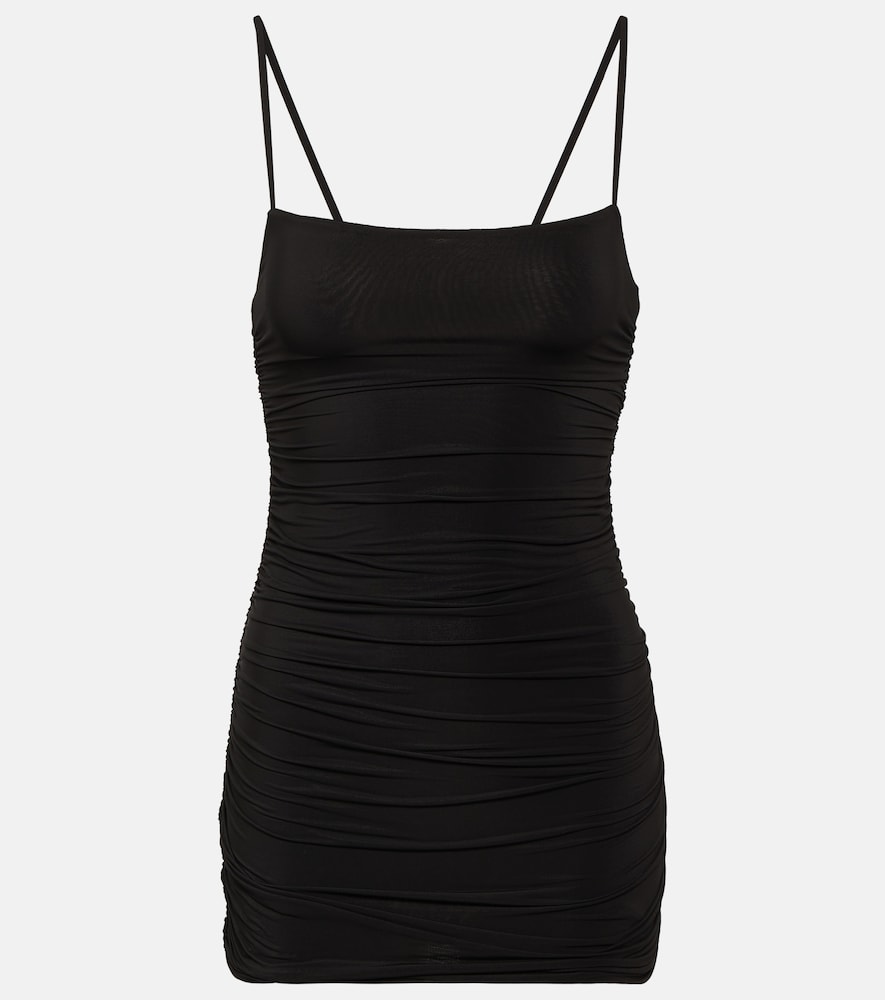Ruched jersey minidress