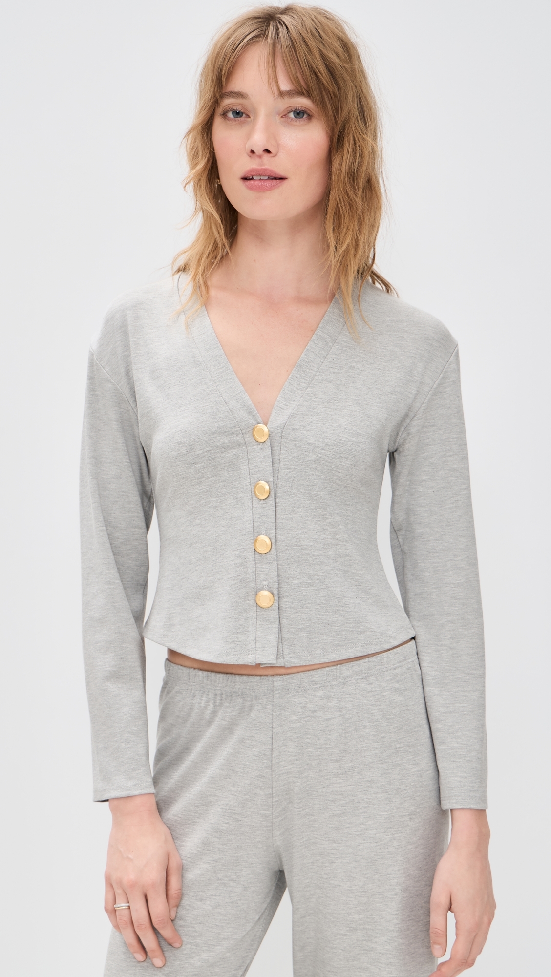 Mary Kate Ponte Cardigan Heather Grey