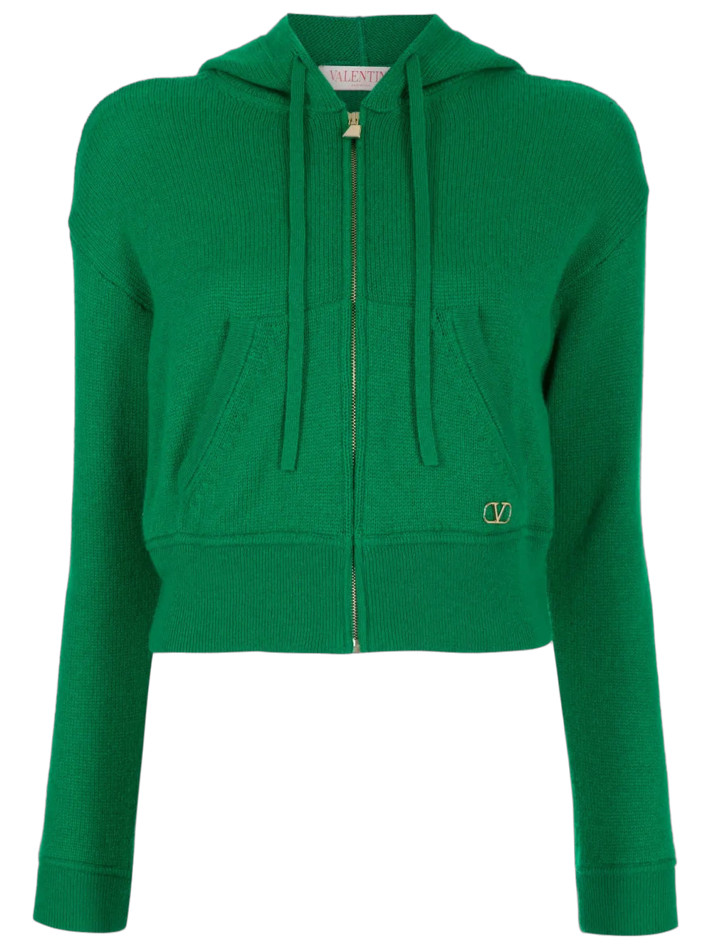 Logo-Plaque Cashmere Hoodie — Green