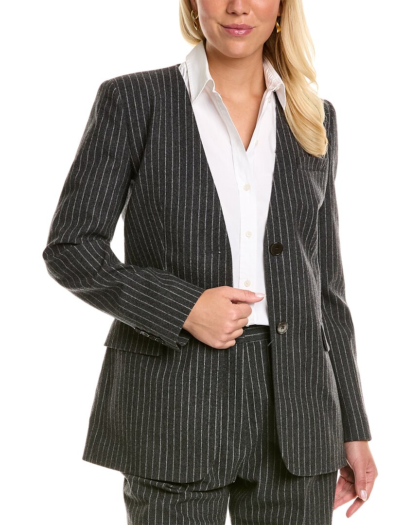 Pinstripe Wool-Blend Blazer