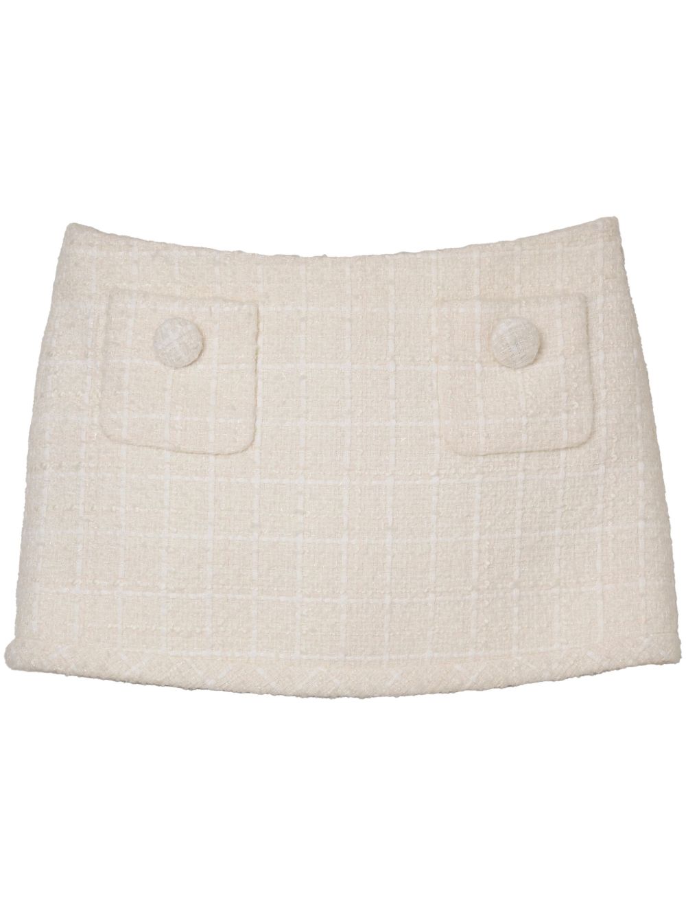 Tweed Mini Skirt — Beige
