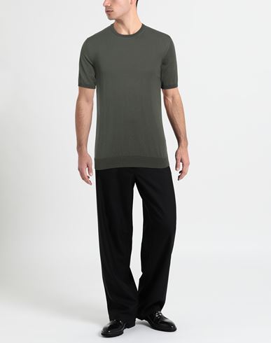 Alpha Studio Man Sweater Military green Size 42 Cotton