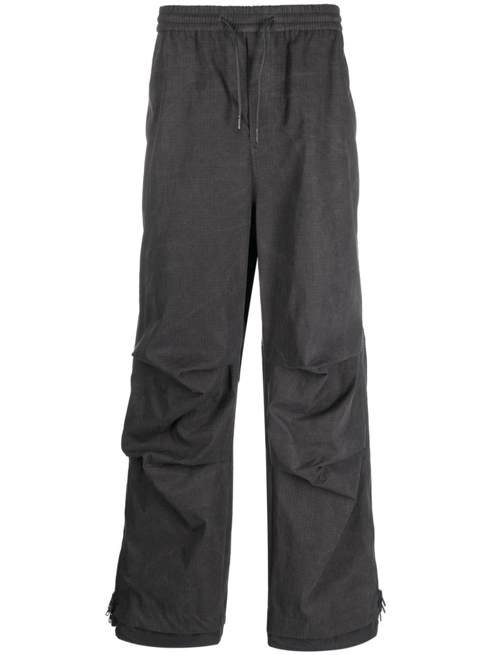 Waffle-effect drawstring track pants - Grey