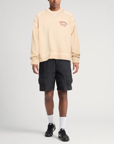 Man Sweatshirt Sand Size L Cotton