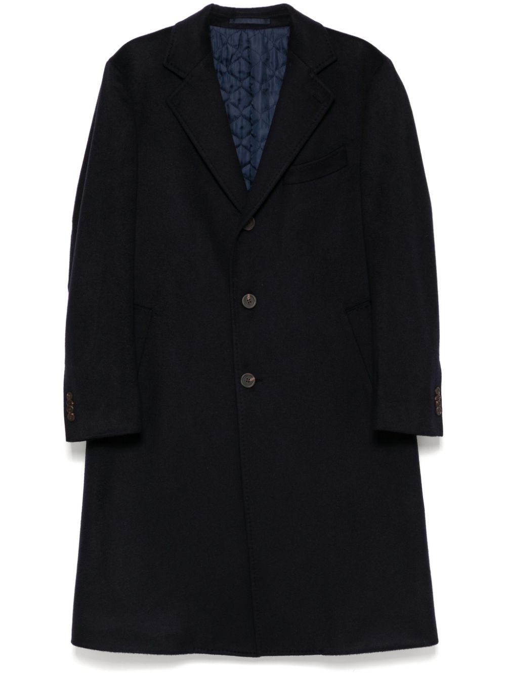 Stitched single-breasted coat - Blue
