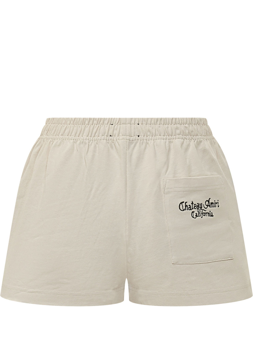 White Solid Shorts