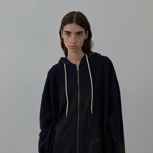 LCDC WASHED LONG ZIP-UP HOODIE